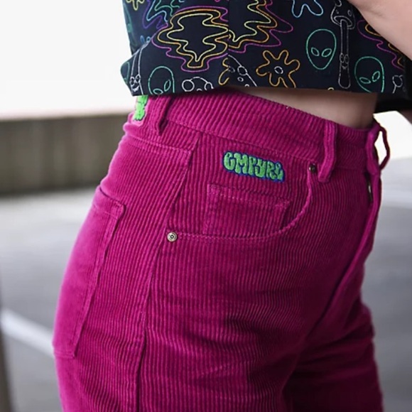 NWOT Empyre Tori 90's Berry Corduroy High Rise Straight Leg Skate Pants Size 2 - Picture 5 of 8
